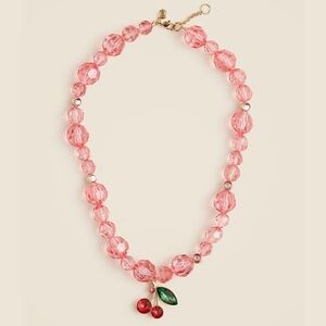 New! J. Crew Crewcuts Pink Beaded Cherry Charm Necklace